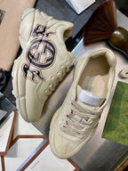GG Men's Rhyton Sneaker Milk White Calfskin 524496