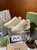 GG Men's Rhyton Sneaker Milk White Calfskin 524489