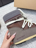 Moon Snow Fall Winter Boots Taupe Brown Wool Nylon Lining 515584