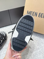 Moon Boot Icon White Black Geometric Print Leather Cavas 515586