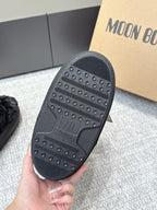Moon Boot Icon Low Fur Black Leather Faux Fur 515592
