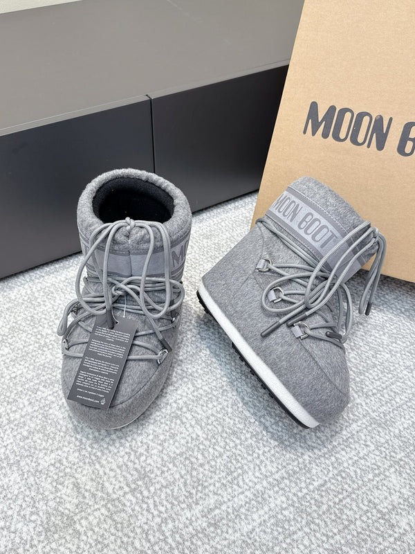 Moon Boot Icon Low Felt Grey Wool Blend 515594