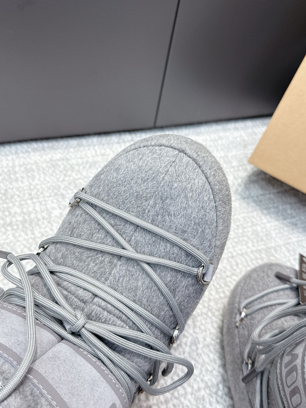 Moon Boot Icon Low Felt Grey Wool Blend 515594