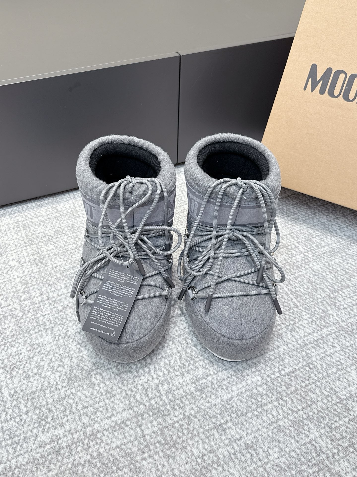 Moon Boot Icon Low Felt Grey Wool Blend 515594