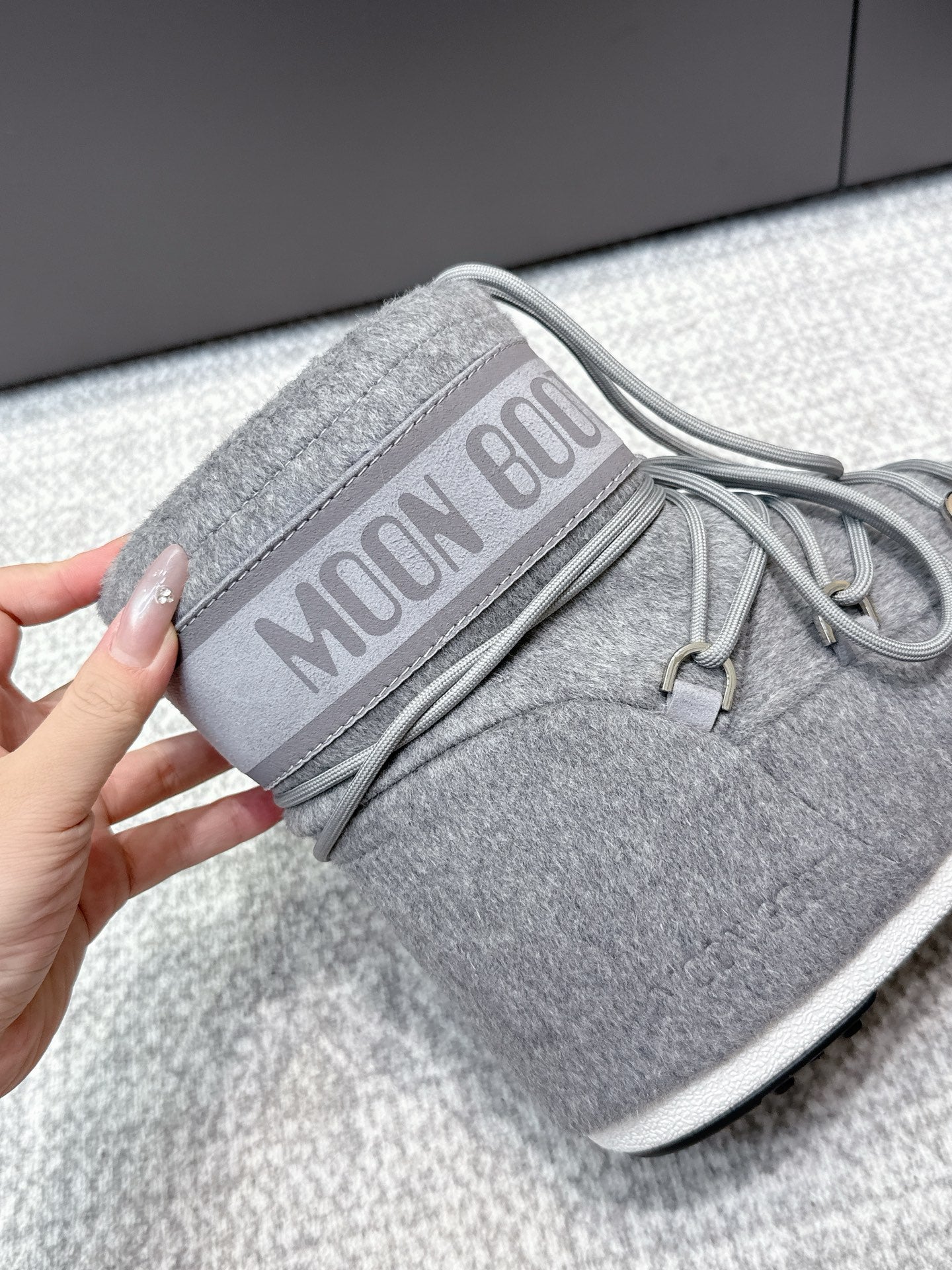 Moon Boot Icon Low Felt Grey Wool Blend 515594
