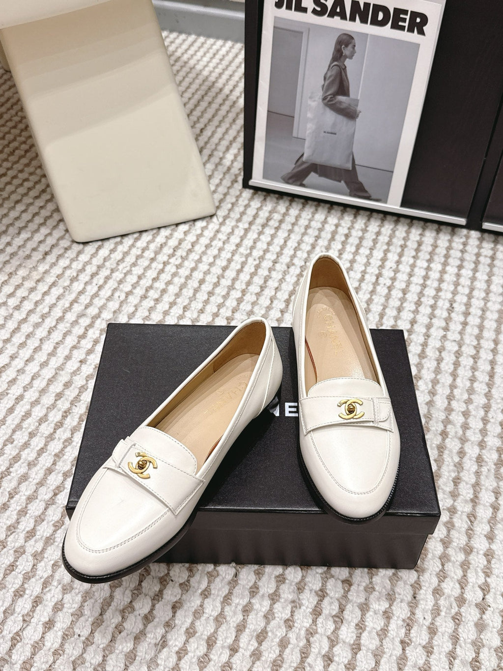 CC Double C Loafers White Leather 721521