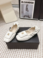 CC Ballet Flats Full White Soft Leather 721501