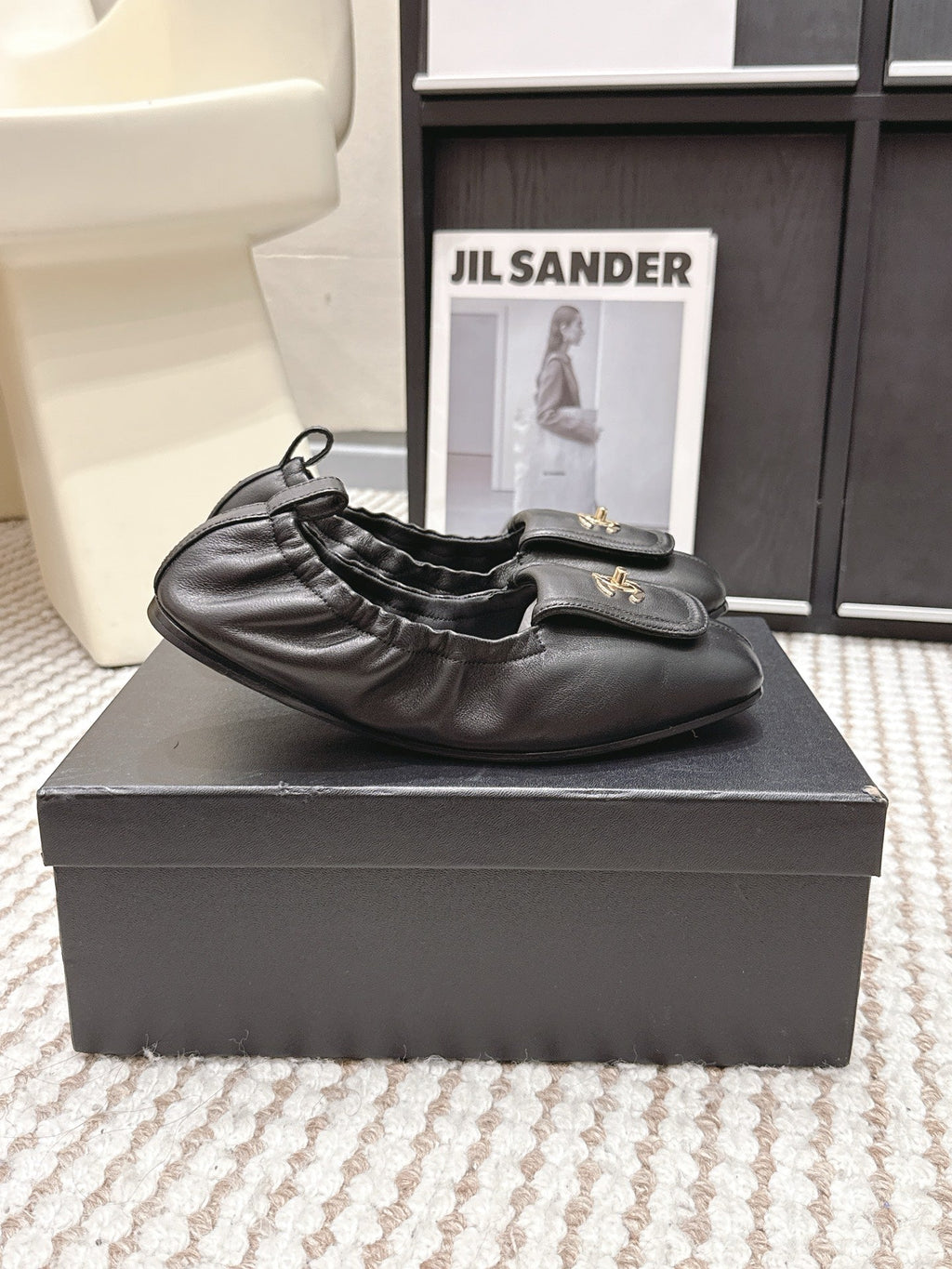 CC Ballet Flats Full Black Soft Leather 721502