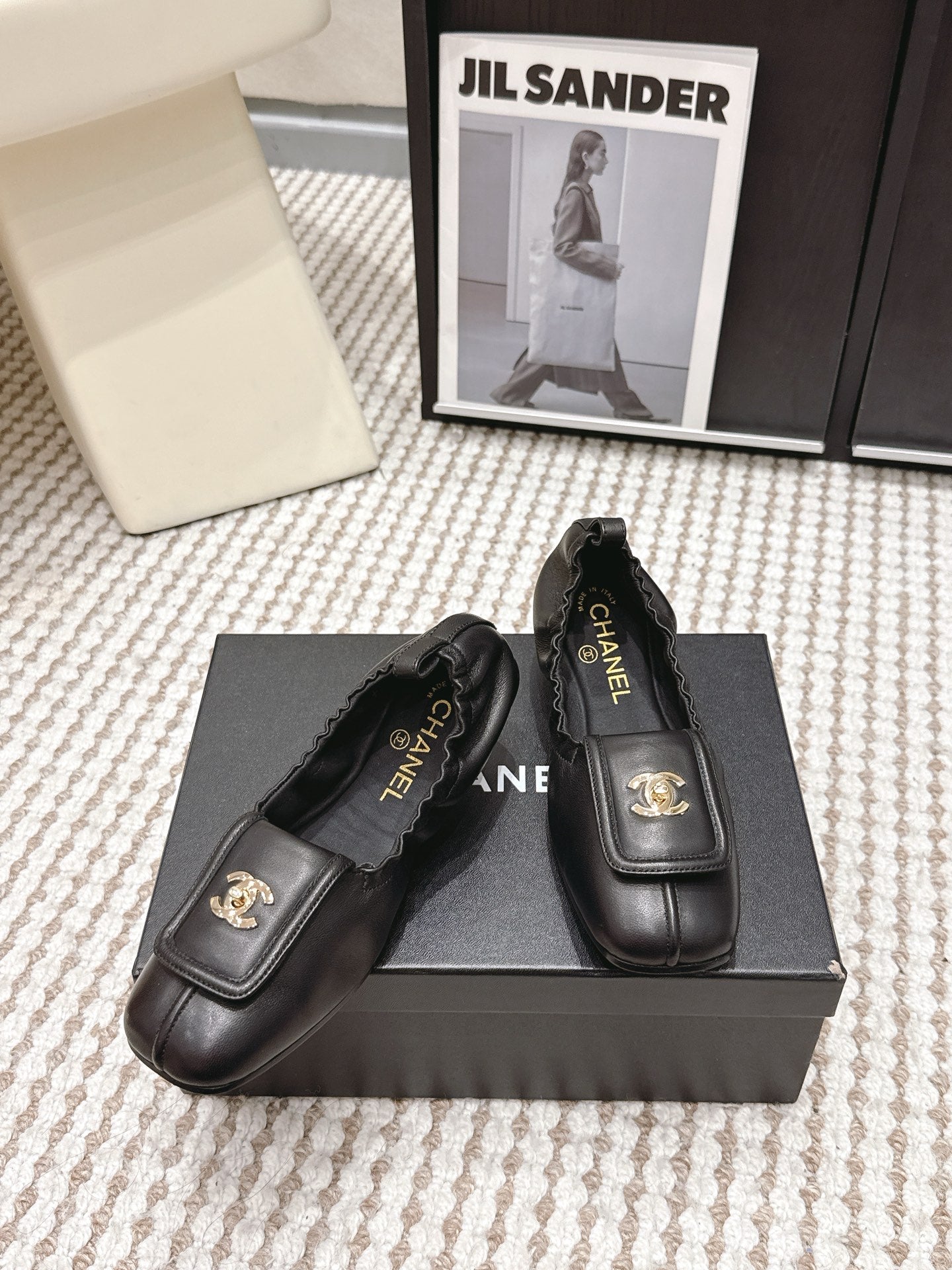 CC Ballet Flats Full Black Soft Leather 721502
