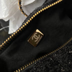 CC 25K Mini Bow Bag 26cm Black Tweed