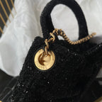 CC 25K Mini Bow Bag 26cm Black Tweed