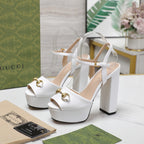 GG Sandales Cuir Noir White