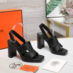 ERIS 95 SANDAL BLACK CALFSKIN