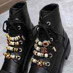 CC Ankle Boots 30mm Black Plain Cowhide
