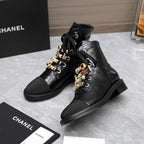 CC Ankle Boots 30mm Black Wrinkled Cowhide