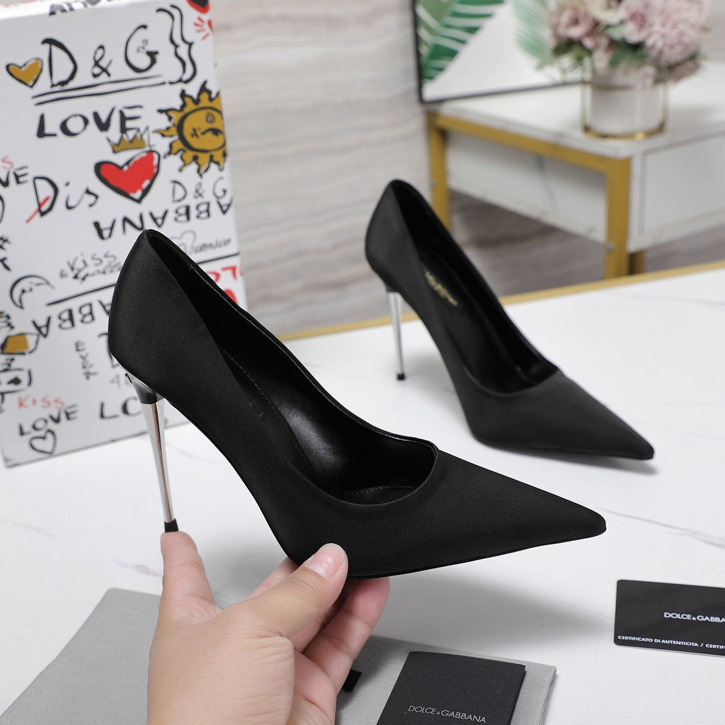DC Pointed Pumps Black Sheepskin 289694