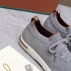 LP lady Flexy Walk Sneaker Gray mix Orange Wool And Calfskin 310448