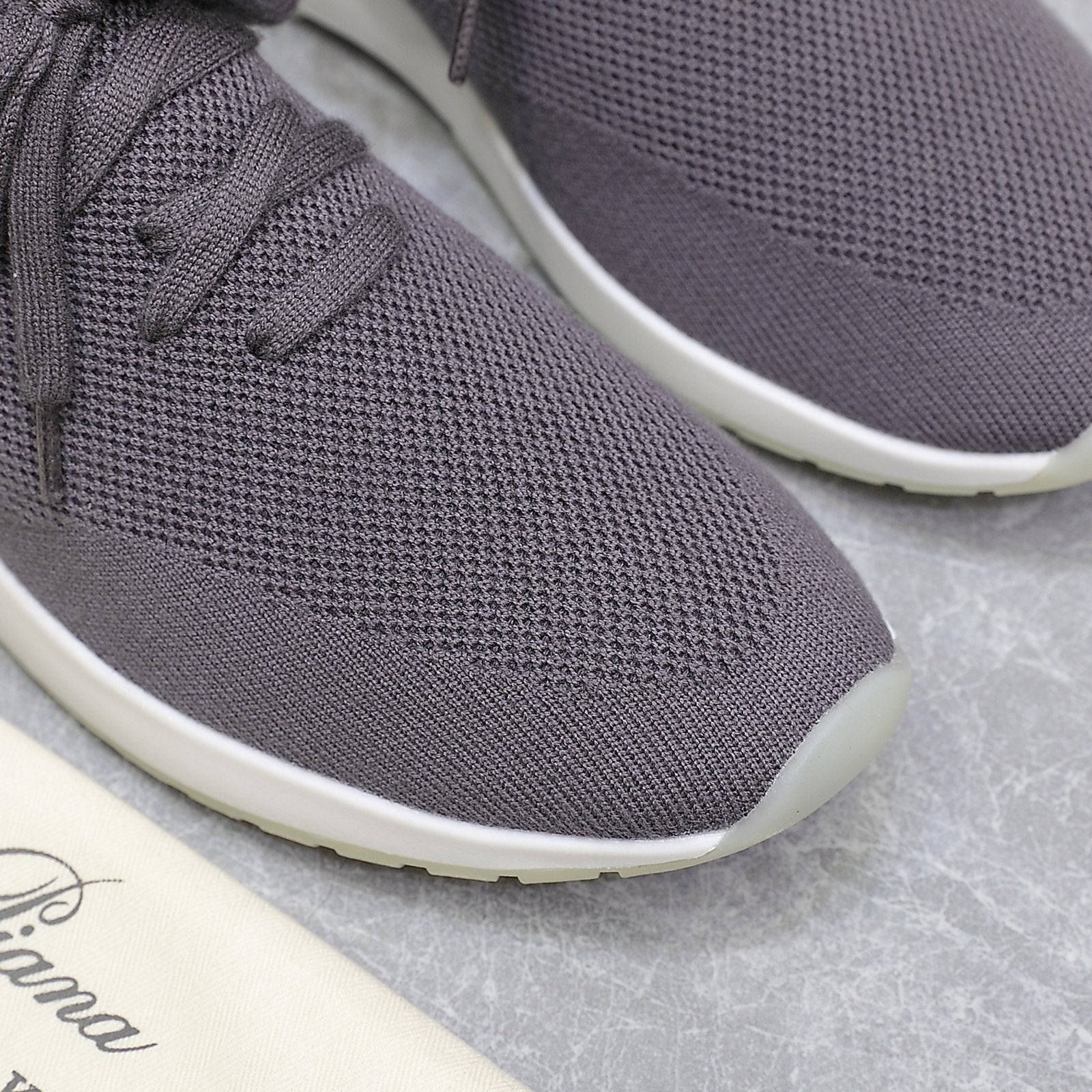 LP lady Flexy Walk Sneaker Dark Gray Wool And Calfskin 310449