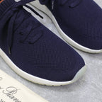 LP lady Flexy Walk Sneaker Navy Blue mix Orange Wool and Calfskin 310450