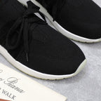 LP lady Flexy Walk Sneaker Black Wool And Calfskin 310456