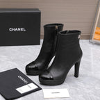 CC Platform Ankle Boots 100mm Black Lambskin 425878