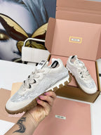 Miu TYRE Sneakers White Suede Lace 456325