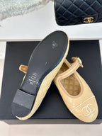 mary jane beige quilted lambskin
