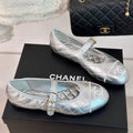 mary jane silver metalic quilted lambskin