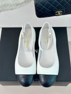 CC Mary Jane White Round Nose Lambskin