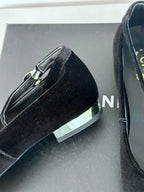 CC Mary Jane Plain Black Round Nose Suede And Lambskin