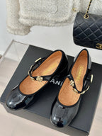 CC High Mary Jane Glossy Black Lambskin