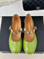 CC Mary Jane Glossy Young Green Cowhide And Lambskin