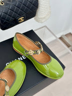 CC Mary Jane Glossy Young Green Cowhide And Lambskin