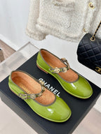 CC Mary Jane Glossy Young Green Cowhide And Lambskin