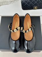 CC Mary Jane Glossy Black Cowhide And Lambskin