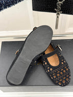 Alaia Women's Ballet Flat Black Suede 293217