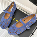 Alaia Women's Ballet Flat Royal Blue Suede 293218