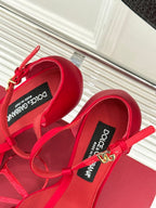 DC 25 Satin Keira T-Bar Heel Red Sheepskins & Cowhide 308575