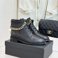 CC Classic Large Chain Martin Booots Black Sheepskin 404668
