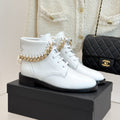 CC Classic Large Chain Martin Booots White Sheepskin 404670