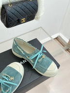 CC Cruise 25/26 Moccasins Steel Teal White Suede