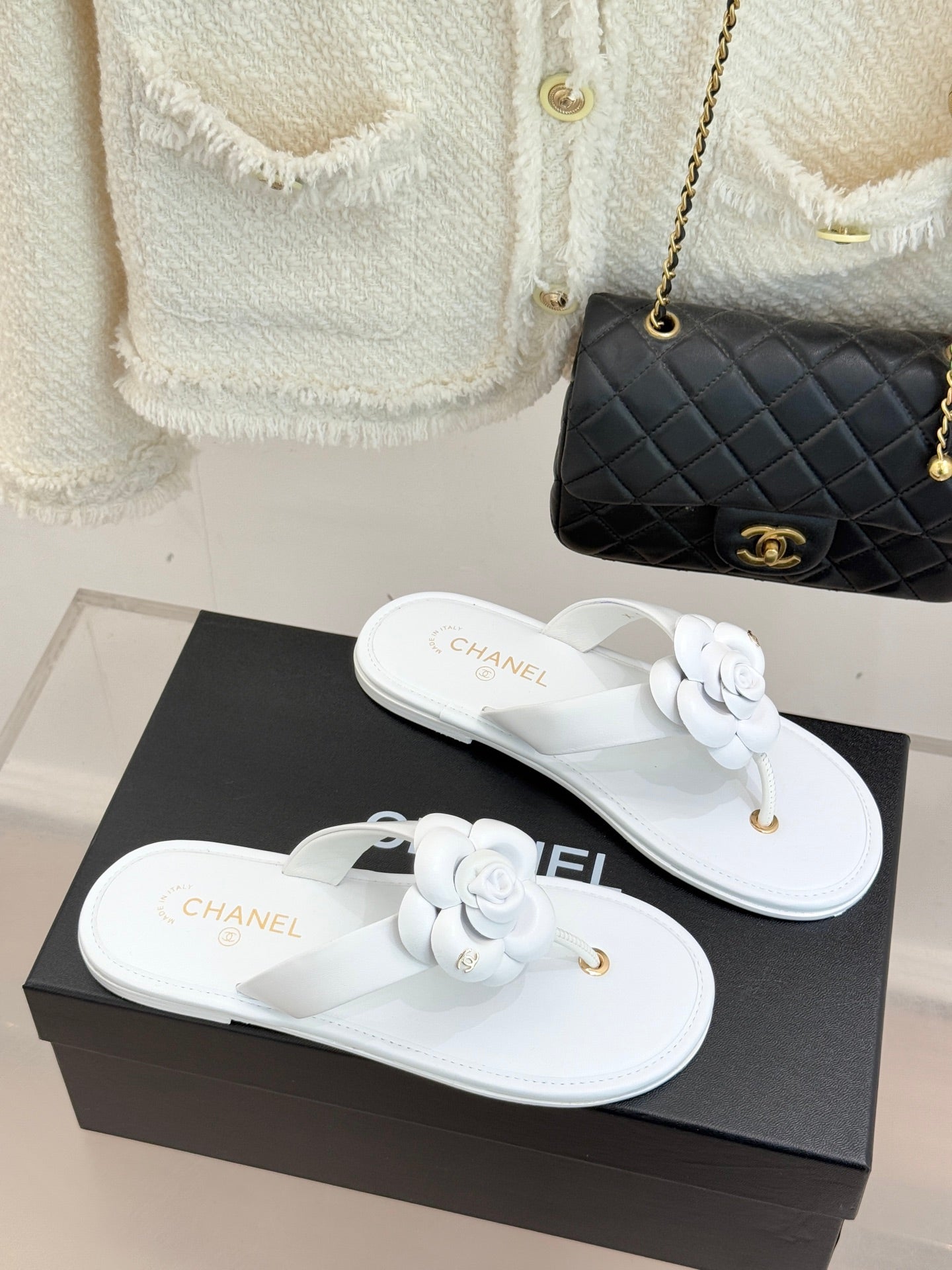 CC 26C Early Spring Camellia Slide White Calfskin