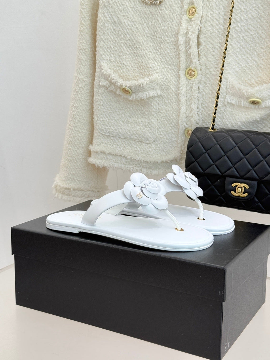 CC 26C Early Spring Camellia Slide White Calfskin