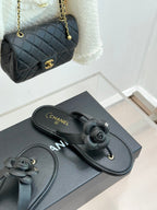 CC 26C Early Spring Camellia Slide Black Calfskin