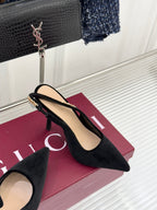 GG 26 Signoria Slingback Pumps 10.5cm Black Suede 632527