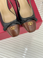 Valet Du Roi Kidskin Slingback 6cm Brown Black Sheepskin 702244