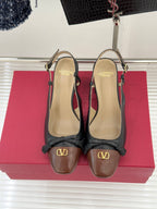 Valet Du Roi Kidskin Slingback 6cm Brown Black Sheepskin 702244