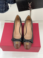 Valet Du Roi Kidskin Pump 6cm Brown Black Sheepskin 702249
