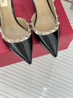 Valentino Rockstud Pumps Black Patent Leather 643002