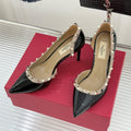 Valentino Rockstud Pumps Black Patent Leather 643002